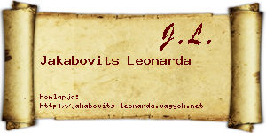 Jakabovits Leonarda névjegykártya