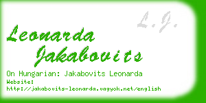 leonarda jakabovits business card
